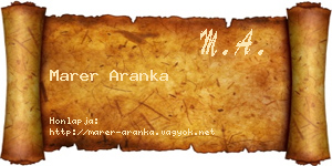 Marer Aranka névjegykártya